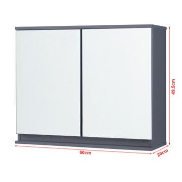 Spiegelkast Overath badkamerkast grijs 49,5x60x20 cm [en.cas, Verzenden, Nieuw
