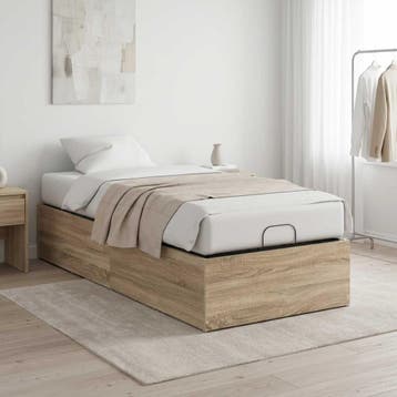 vidaXL Bedombouw voor verstelbare bedbodem Sonoma Eiken 90 x, Eenpersoons, Bruin, Verzenden, Nieuw