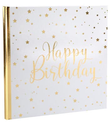 Verjaardag set Happy Birthday wit met goud XL deLuxe, Verzenden, Nieuw, Versiering, Verjaardag