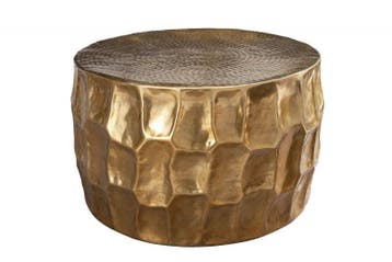 Ronde salontafel ORGANIC ORIENT 70cm goud metaal gehamerd 3D, Huis en Inrichting, Tafels | Salontafels, Ophalen of Verzenden, Nieuw