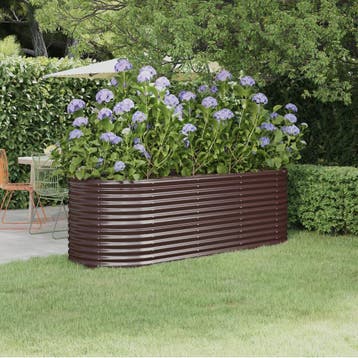vidaXL Plantenbak 224x80x68 cm gegalvaniseerd staal bruin, 100 cm of meer, Verzenden, Nieuw, Metaal