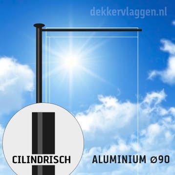 Aluminium baniermast met roterende uithouder 6 of 7 meter Ø, Nieuw