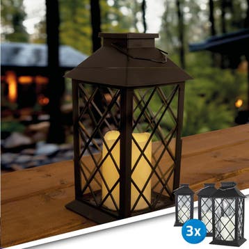 Solar lantaarn 'Candle II' - Voordeelset 3 stuks, Tuin en Terras, Zonne-energie, Kunststof, Verzenden, Minder dan 50 watt
