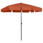 vidaXL Strandparasol 200x125 cm terracottakleurig, Verzenden, Nieuw, 2 tot 3 meter, Strandparasol