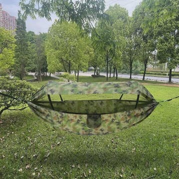 Dubbele Outdoor Hangmat met Klamboe en Anti-omval functie -, Tuin en Terras, Verzenden, Nieuw