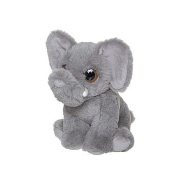 Pluche olifant knuffel - grijs - 13 cm - savanne, Verzenden, Nieuw