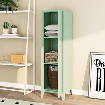 Lockerkast Kurikka metaal 137x38x38 cm pastel groen [en.casa, Verzenden, Nieuw
