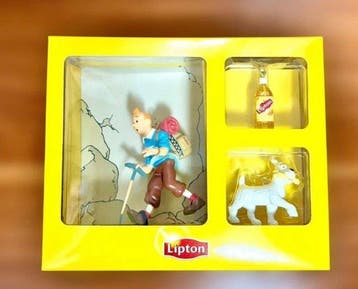 Tintin - 3 Tintin-figuurbox en Het Zwarte Eiland (Frans:, Nieuw