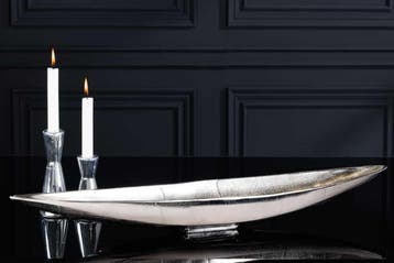 Handgemaakte decoratieve kom SILVER LEAF 80cm zilver, Huis en Inrichting, Ophalen of Verzenden, Nieuw