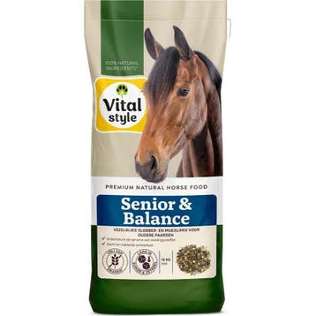 Vitalstyle Paardenmuesli Senior&Balance 15 kg (Paardenvoer), Verzenden, Nieuw
