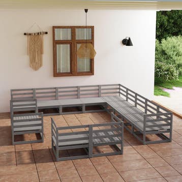 vidaXL 13-delige Loungeset massief grenenhout, Tuin en Terras, Tuinsets en Loungesets, Verzenden, Nieuw, Loungeset