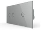 Livolo Touchscreen Schakelaar 2+1 | Grijs Glas | Puls |, Doe-het-zelf en Verbouw, Elektra en Kabels, Ophalen of Verzenden, Nieuw