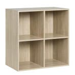 Boekenkast met 4 Open Vakken – Houten Opbergrek 60×60 cm, Verzenden, Nieuw