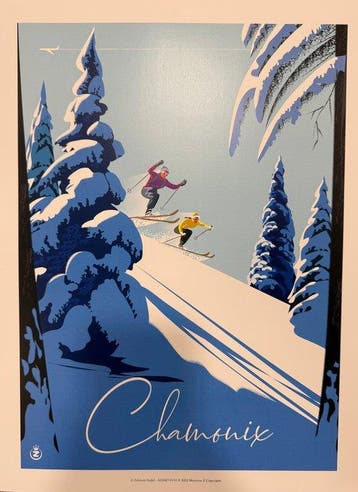 Monsieur Z - Affiche de Tourisme Chamonix - Le Saut à ski
