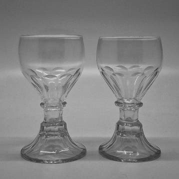 Wijnglas (2) - c1810, Engelse Roemer Wijnglazen - Loodglas -, Antiek en Kunst