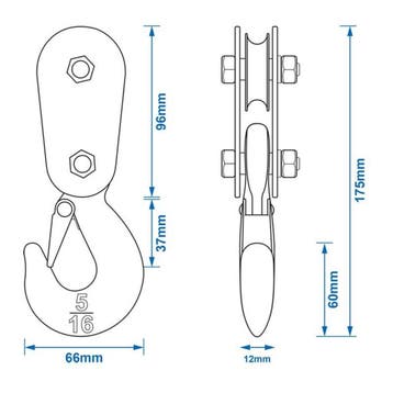 ProPlus Katrol met gaffelhaak en klep - 2 ton capaciteit..., Watersport en Boten, Boottrailers, Ophalen of Verzenden, Nieuw