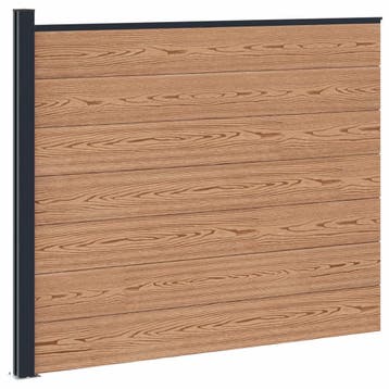 vidaXL Hekpaneel WPC en Aluminium Bruin, Tuin en Terras, Schuttingen, Verzenden, Nieuw