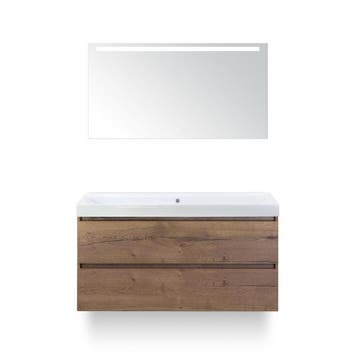 Maxx XL Badmeubelset 120 cm - Tabacco - Wastafel Just Enkel, Ophalen of Verzenden, Nieuw