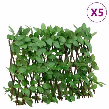 vidaXL Kunstplant klimop op latwerk 5 st uittrekbaar 180x30, Tuin en Terras, Verzenden, Nieuw, Kunststof, Minder dan 1 meter