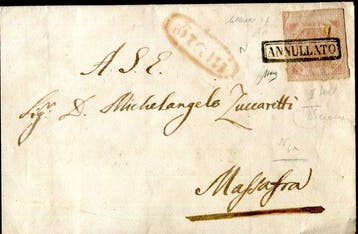 Italiaanse oude staten - Napels 1858 - 2 grana roze-lila, Gestempeld