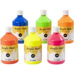 Acrylverf Neon, neon kleuren, 6x500 ml/ 1 doos, Hobby en Vrije tijd, Nieuw