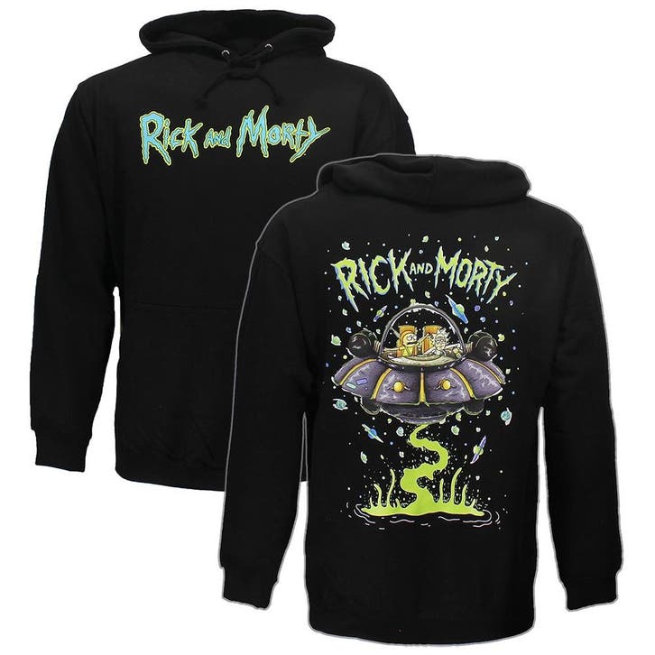 Rick and Morty Sweater Spacecruiser Pullover Hoodie Zwart, Kleding | Heren, Truien en Vesten, Verzenden