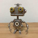 Steampunk Style Robot Sculpture - Handmade Miniature Metal