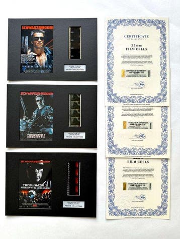 Terminator – Rare Set of 3 Mounted 35mm Film Cells –, Nieuw