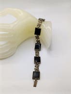 Zonder minimumprijs - Armband Zilver, natuurlijke onyx, Sieraden, Tassen en Uiterlijk, Armbanden, Nieuw