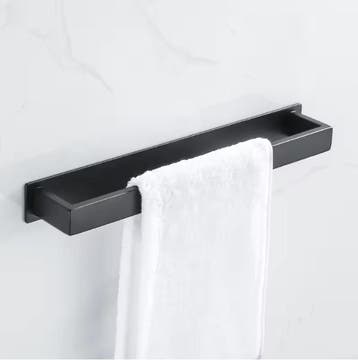 Zwarte Handdoekhouder Zonder Boren Zelfklevend RVS Badkamer, Verzenden, Nieuw
