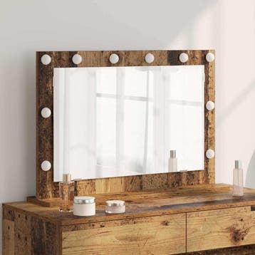 vidaXL Schmink Spiegel Oudhout 80 x 55 x 18 cm Rechthoekig, Huis en Inrichting, Woonaccessoires | Spiegels, Verzenden, Nieuw