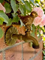 Antique Bronze Bird Garden Tap - Figuur - Brons, Antiek en Kunst