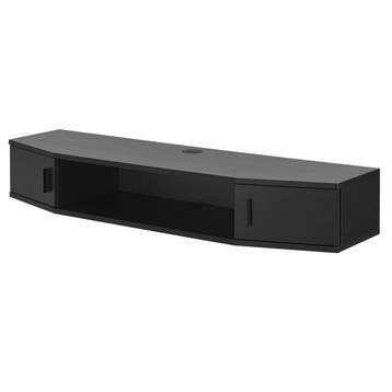 [en.casa] TV wandplank Tørring 17,5x110x30 cm zwart, Huis en Inrichting, Verzenden, Nieuw