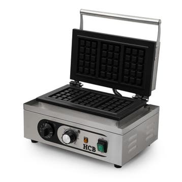 HCB Wafelijzer - Luikse wafels - 3st - 230V - RVS, Verzenden, Nieuw in verpakking, Fornuis, Frituur en Grillen