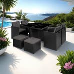 Wicker zitgroep Manhattan 4+4+1 met aluminium frame en besch, Verzenden, Nieuw