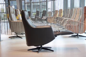 Gealux relaxfauteuil Twinz 105 Leer Grijs 3 motoren + accu, Ophalen of Verzenden, Nieuw, Leer, Design, modern