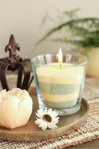 Kaarsenzand Pearl Sand Creme inclusief 4 lonten 400 g, Ophalen of Verzenden, Nieuw