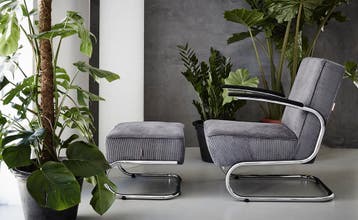 Slede buisframe fauteuil De Zwaan met voetenbank - Dykmeyer, Verzenden, Nieuw, 75 tot 100 cm, Buisframe fauteuil, slede fauteuil,  armstoel, met voetenbankje