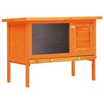 vidaXL Konijnenhok voor buiten met 1 verdieping hout, Verzenden, Nieuw