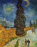 Kunstdruk Vincent Van Gogh - Landstrasse mit Zypresse und, Huis en Inrichting, Verzenden, Nieuw