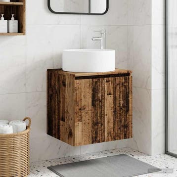 vidaXL Wandgemonteerde wastafelmeubel Oud hout 49,5 x 44,5 x, Verzenden, Nieuw