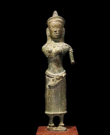 Oud-Khmer - Bronzen godheid - ANGKOR VAT - 12e eeuw -