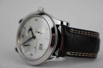 Horloge Jeager-LeCoultre Master 8 Days 05/2009 Full set, Sieraden, Tassen en Uiterlijk, Overige merken, Leer, Staal, Polshorloge