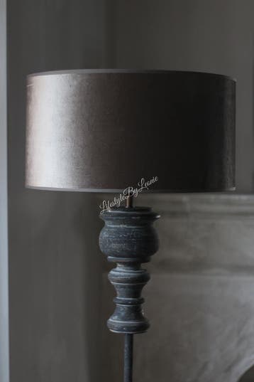 Velvet cilinder lampenkap Zinc taupe 36 cm, Ophalen of Verzenden, Nieuw