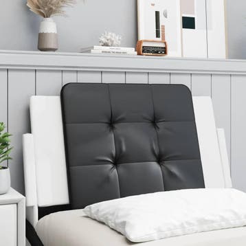 vidaXL Hoofdbordkussen Zadar 90 cm kunstleer zwart en wit, Verzenden, Nieuw, Zwart, Overige materialen