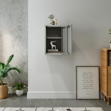 Metalen wandkast Burlöv 50x33x35 cm grijs [en.casa], Verzenden, Nieuw
