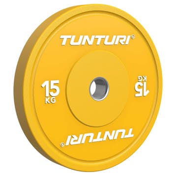 Tunturi Platinum Bumper Plate Yellow, 15kg, Sport en Fitness, Fitnessmaterialen, Verzenden, Nieuw