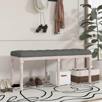 vidaXL Bankje 110x40x49 cm stof donkergrijs, Huis en Inrichting, Banken | Bankstellen, Verzenden, Nieuw, Stof, Minder dan 150 cm