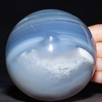Speciale Sphere Collectie Natural Bleu and Grey Agate - Een, Verzamelen, Mineralen en Fossielen