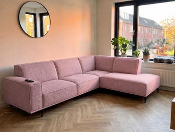 Hoekbank Huizen - hoekbanken - Roze, Nieuw, 150 cm of meer, Stof, 250 tot 300 cm